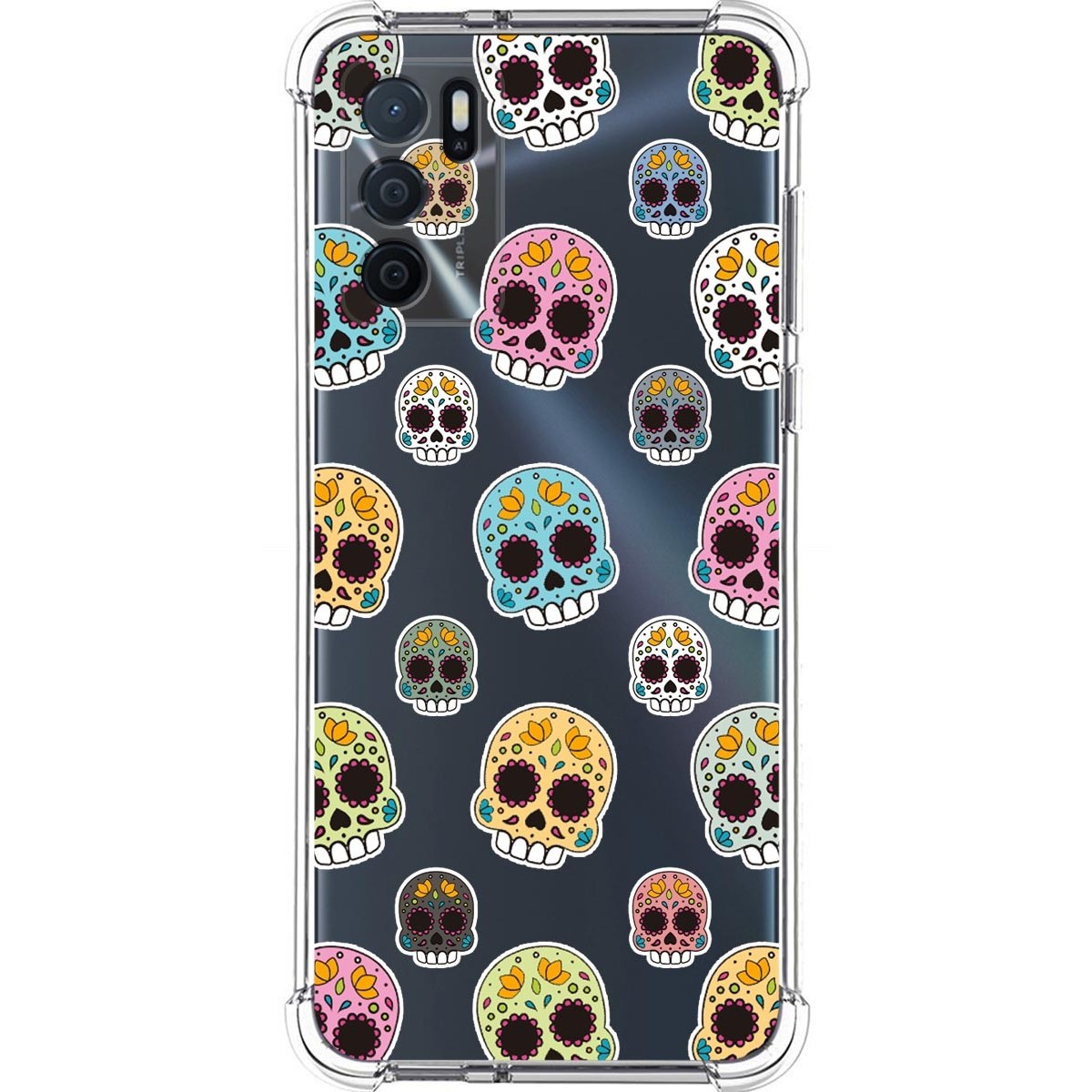 Funda Silicona Antigolpes para Oppo A16 / A16s diseño Catrina Dibujos