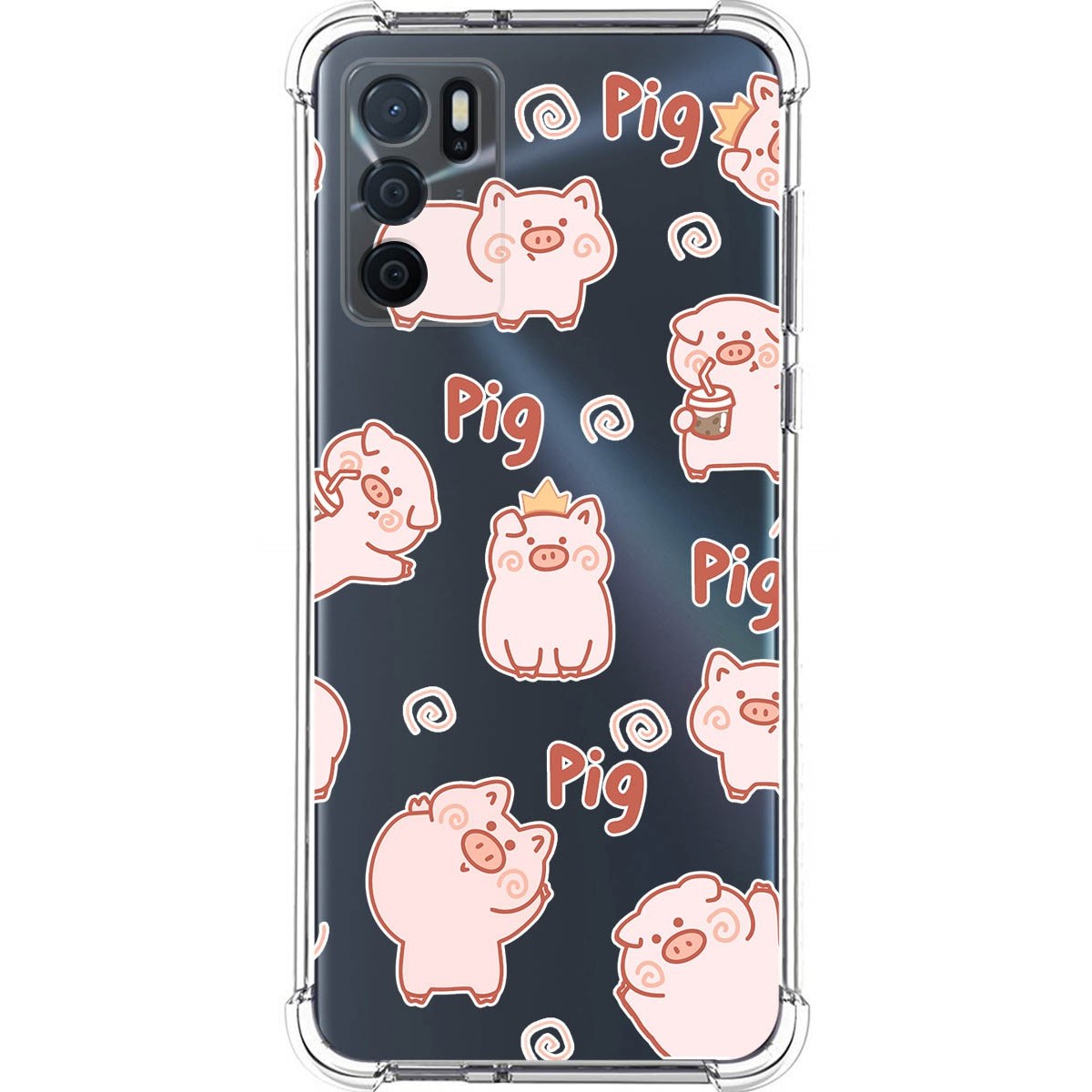 Funda Silicona Antigolpes para Oppo A16 / A16s diseño Cerdos Dibujos