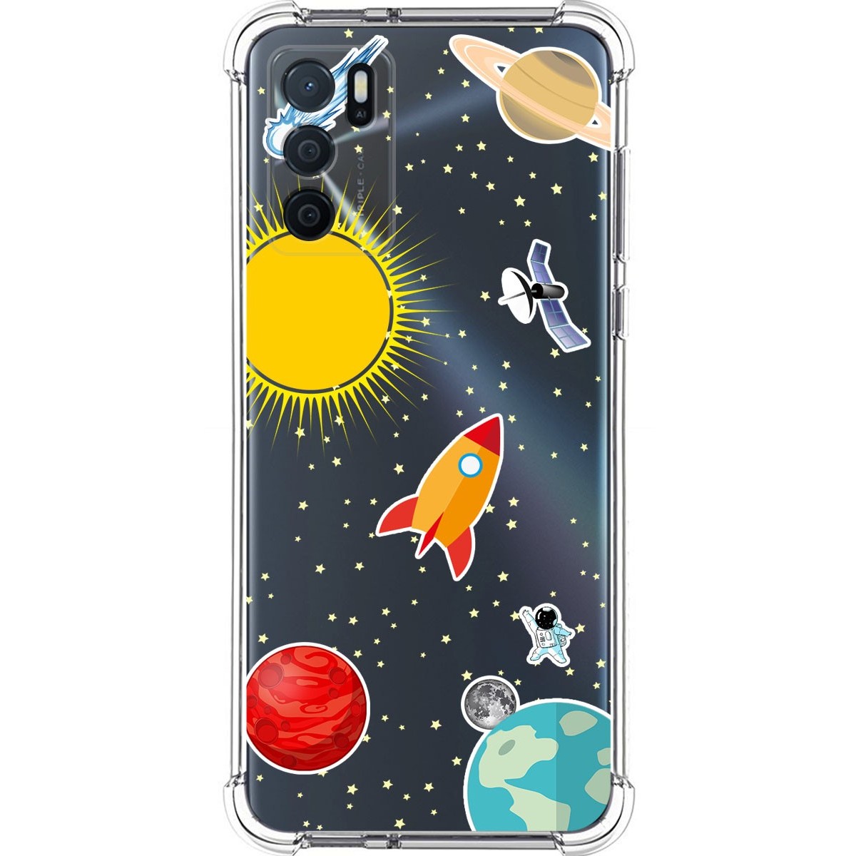 Funda Silicona Antigolpes para Oppo A16 / A16s diseño Espacio Dibujos