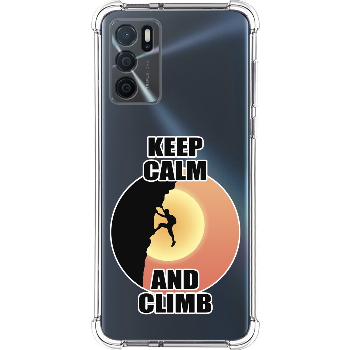 Funda Silicona Antigolpes para Oppo A16 / A16s diseño Hombre Escalada Dibujos