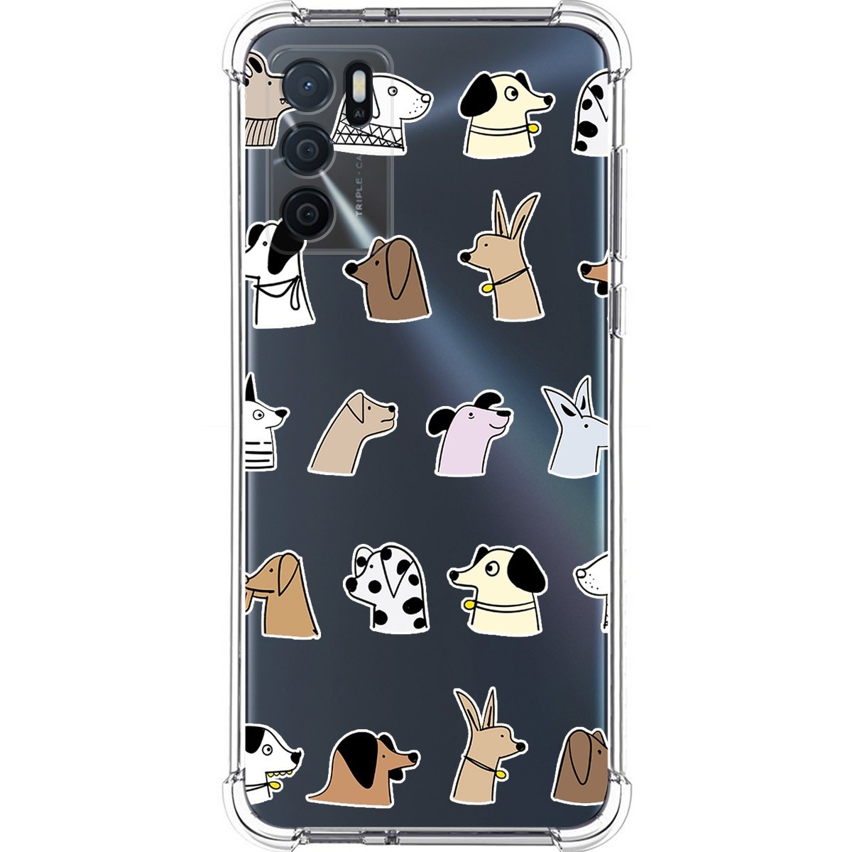 Funda Silicona Antigolpes para Oppo A16 / A16s diseño Perros Dibujos