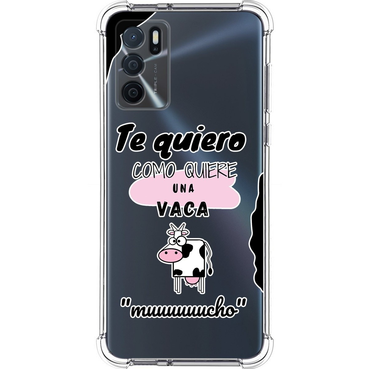 Funda Silicona Antigolpes para Oppo A16 / A16s diseño Vaca Dibujos