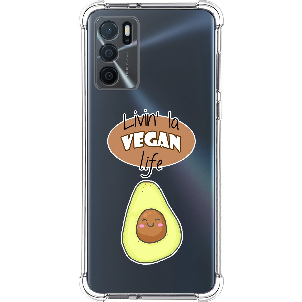 Funda Silicona Antigolpes para Oppo A16 / A16s diseño Vegan Life Dibujos