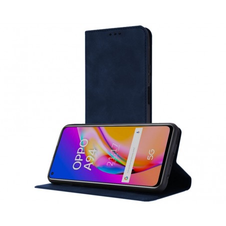 Funda Polipiel con tarjetero para Oppo A94 5G color Azul