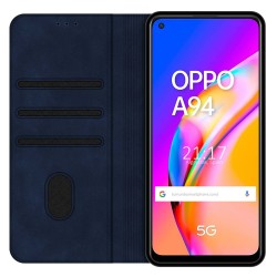 Funda Polipiel con tarjetero para Oppo A94 5G color Azul 2