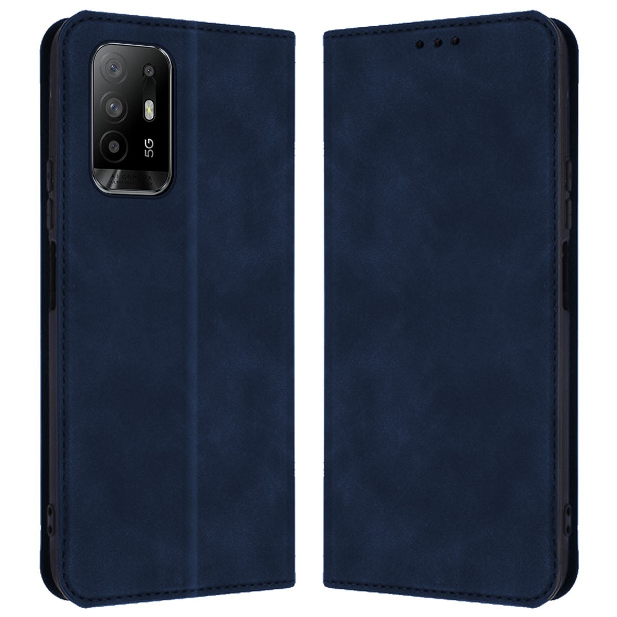 Funda Polipiel con tarjetero para Oppo A94 5G color Azul