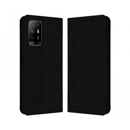 Funda Polipiel con tarjetero para Oppo A94 5G color Negra