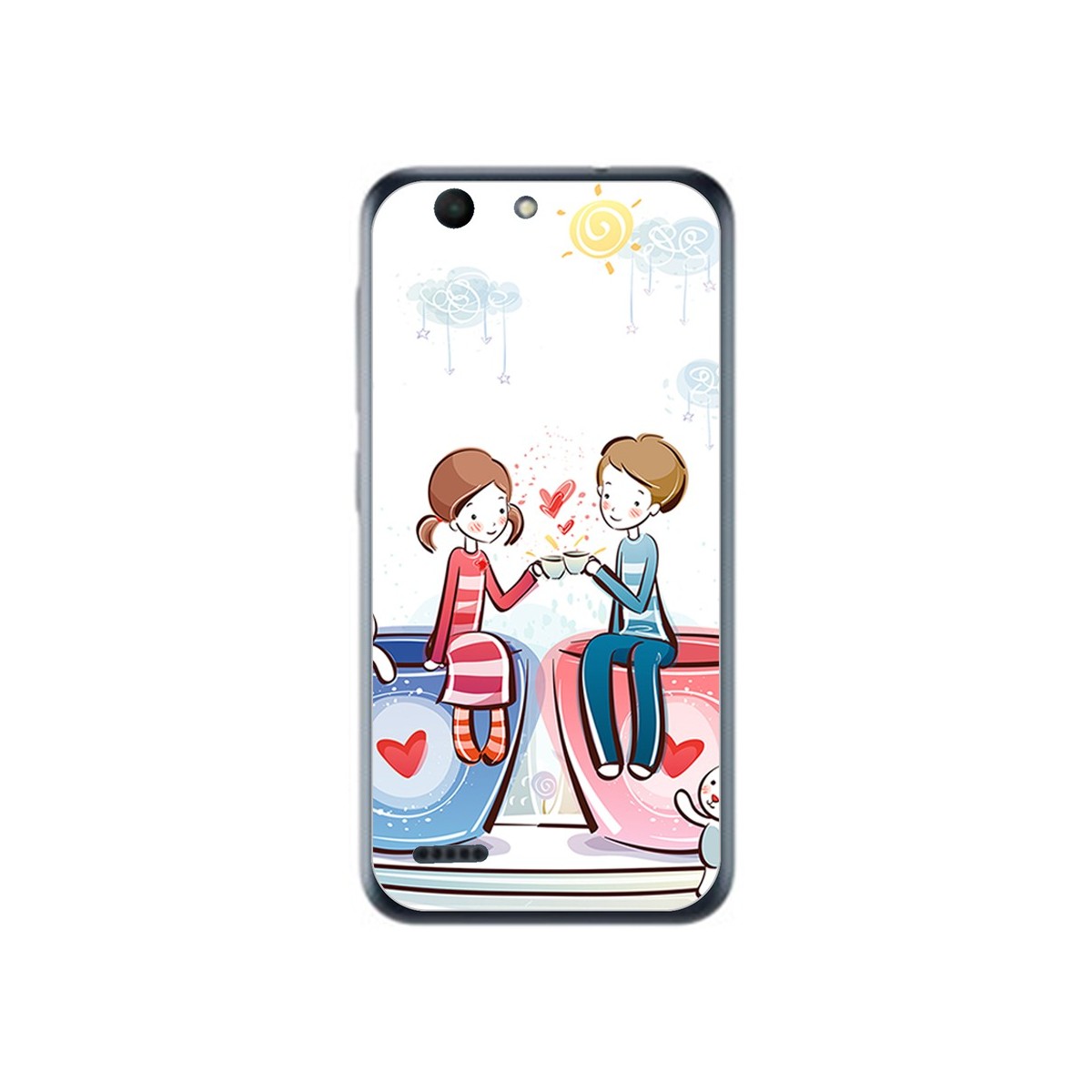 Funda Gel Tpu para Vodafone Smart E8 Diseño Cafe Dibujos