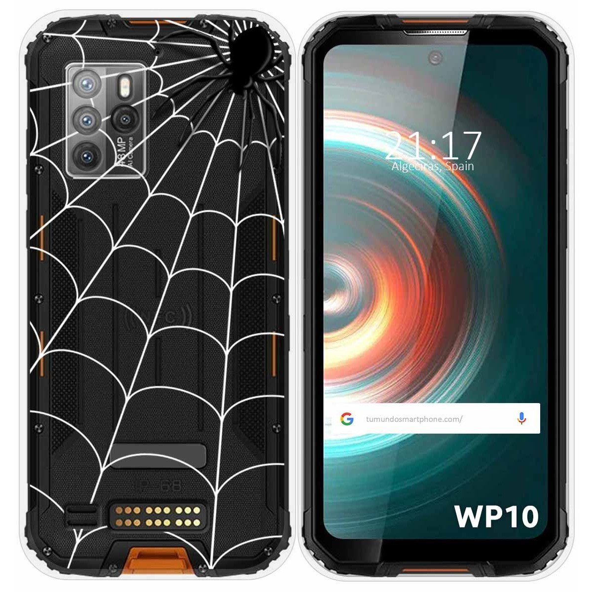 Funda Silicona Transparente para Oukitel WP10 diseño Araña Dibujos