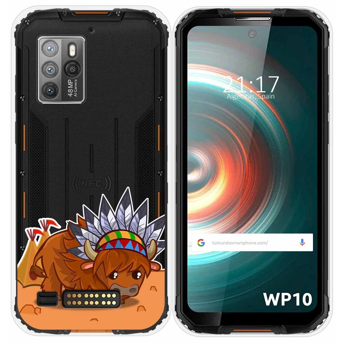 Funda Silicona Transparente para Oukitel WP10 diseño Bufalo Dibujos