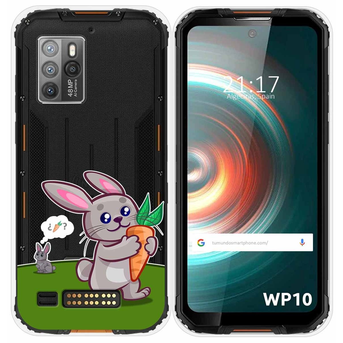 Funda Silicona Transparente para Oukitel WP10 diseño Conejo Dibujos