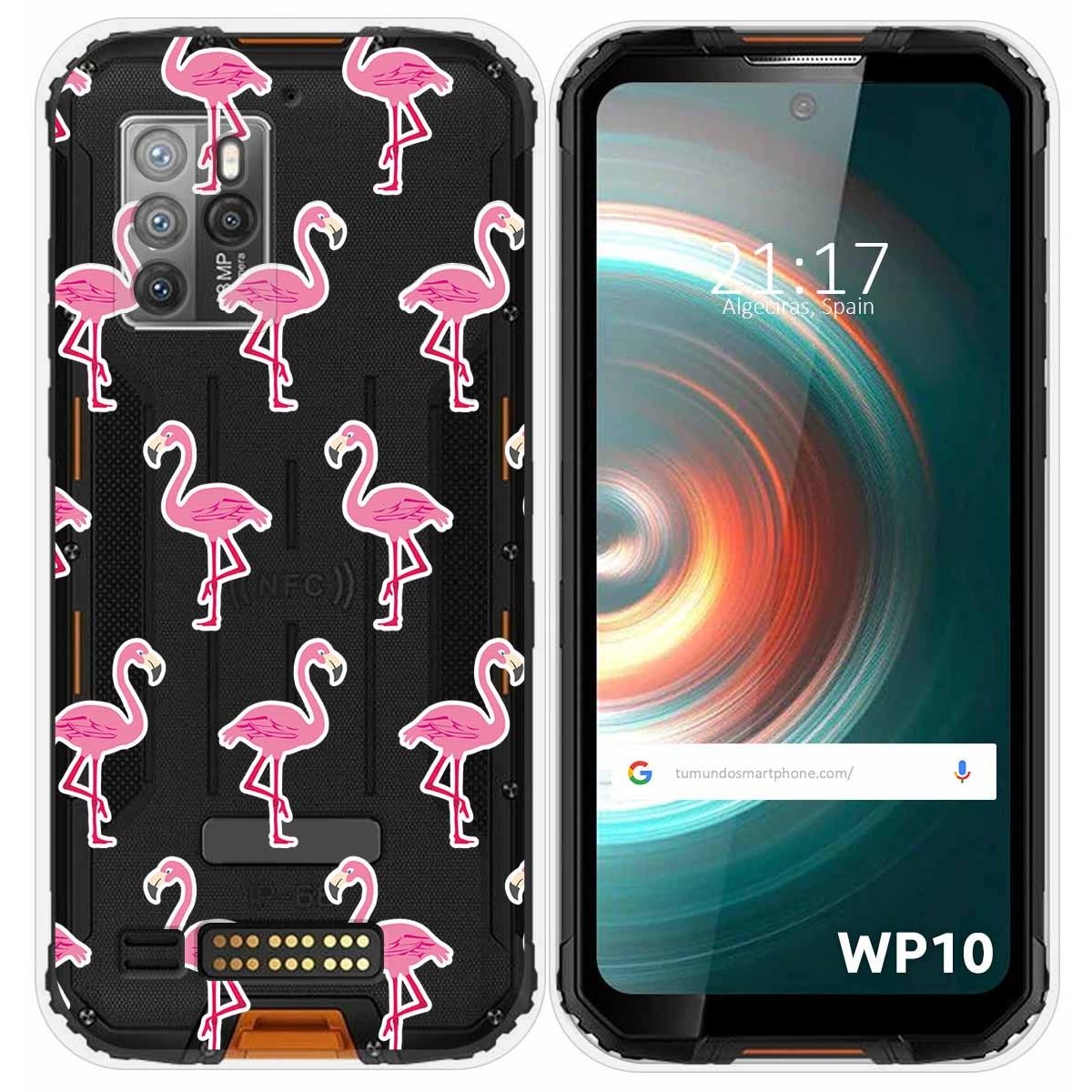 Funda Silicona Transparente para Oukitel WP10 diseño Flamenco Dibujos