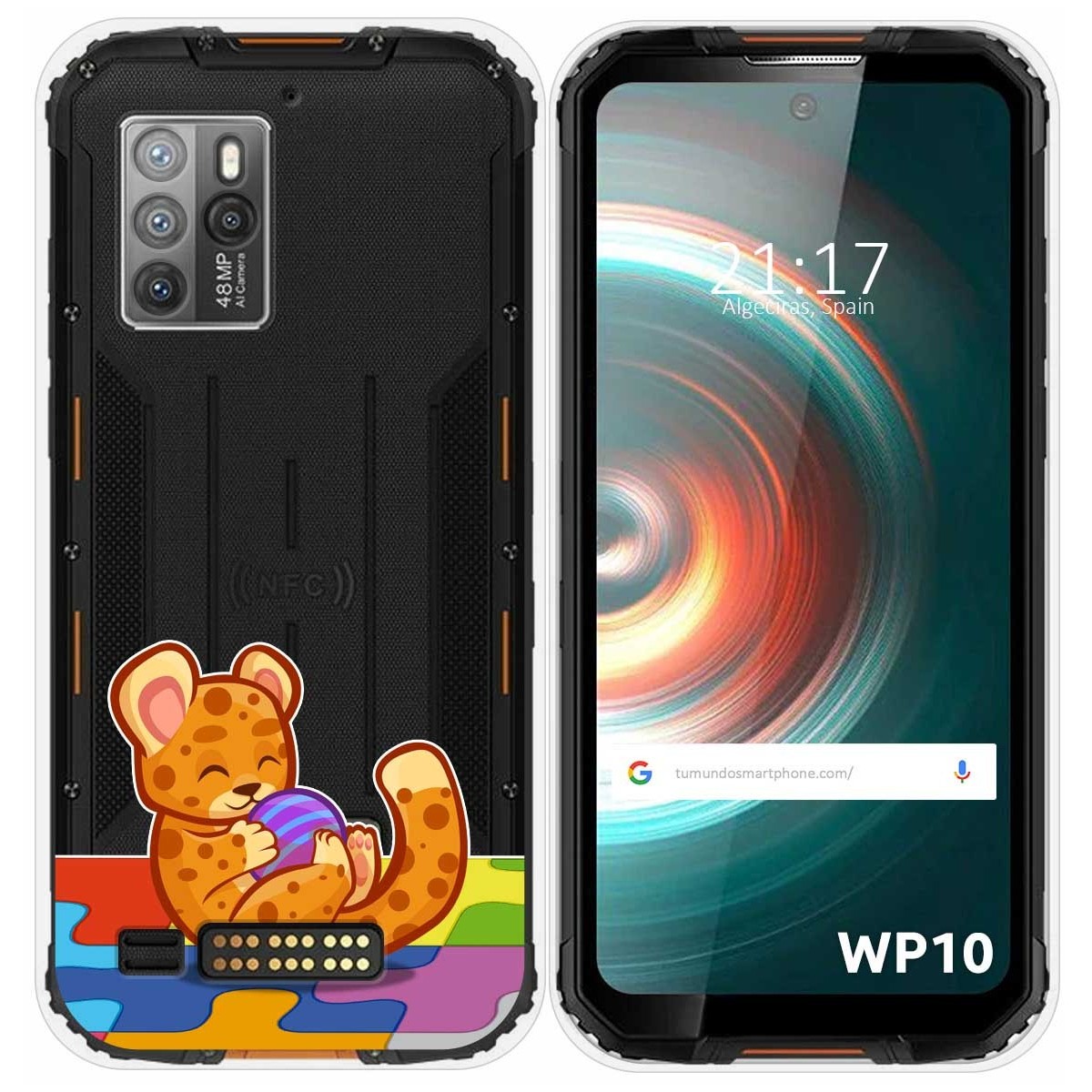 Funda Silicona Transparente para Oukitel WP10 diseño Leopardo Dibujos