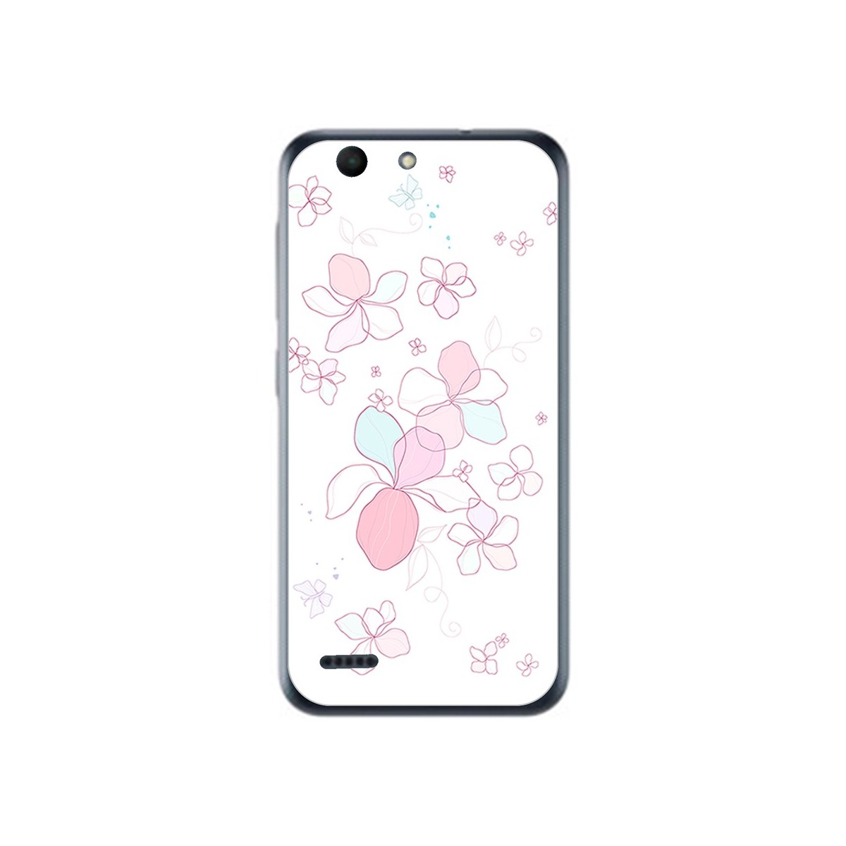 Funda Gel Tpu para Vodafone Smart E8 Diseño Flores Minimal Dibujos