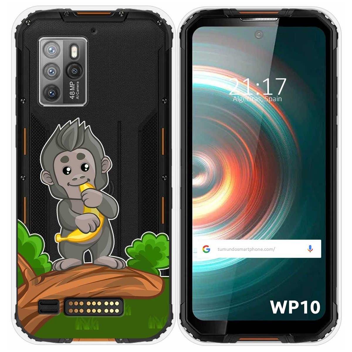 Funda Silicona Transparente para Oukitel WP10 diseño Mono Dibujos