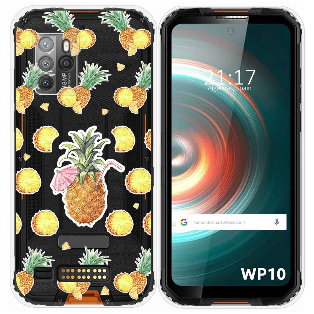 Funda Silicona Transparente para Oukitel WP10 diseño Piña Dibujos