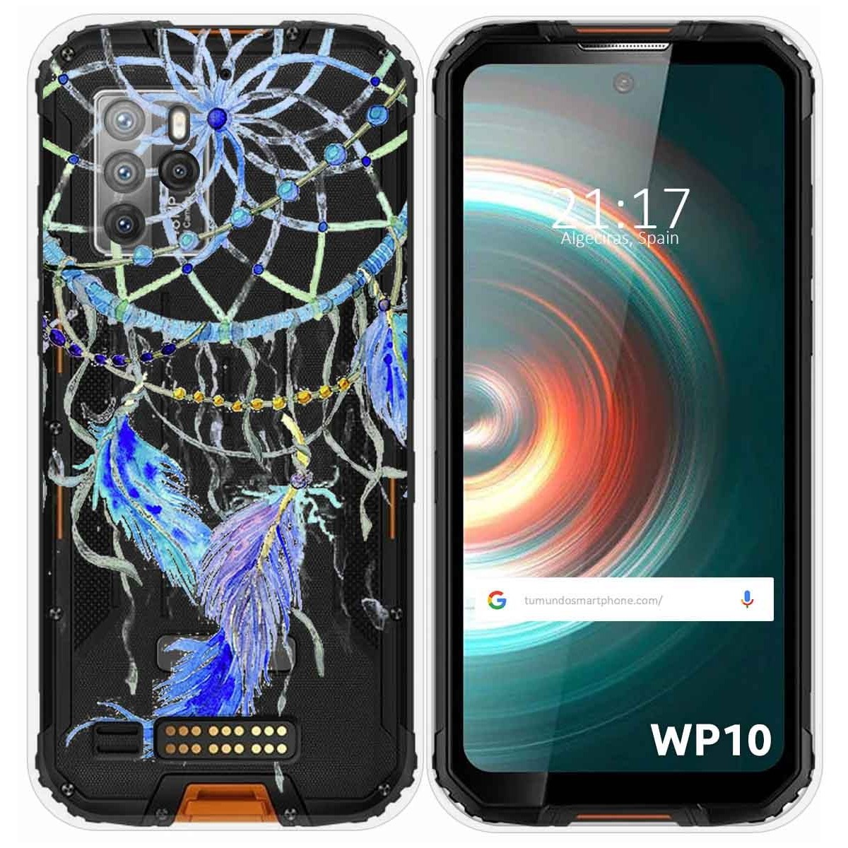 Funda Silicona Transparente para Oukitel WP10 diseño Plumas Dibujos
