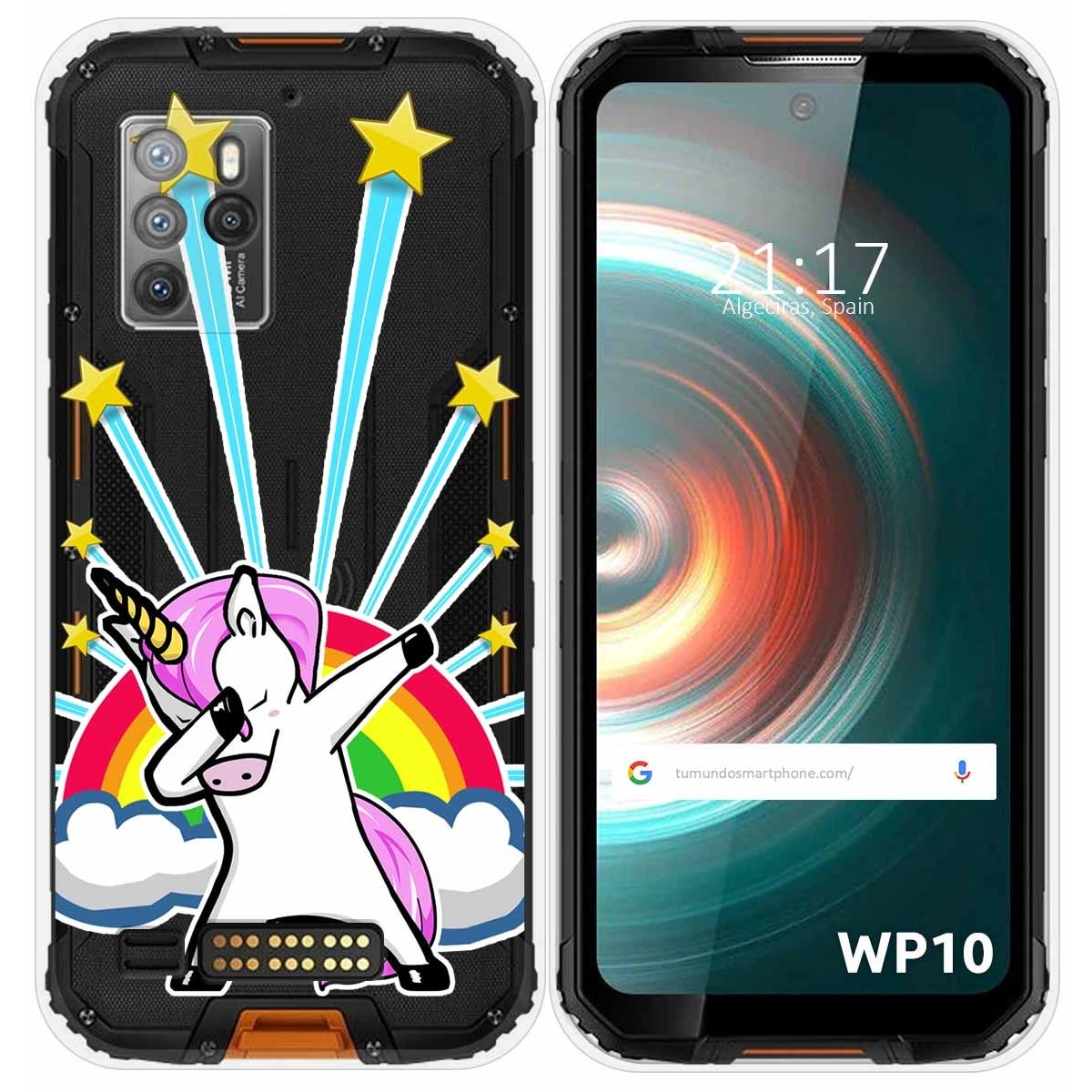 Funda Silicona Transparente para Oukitel WP10 diseño Unicornio Dibujos
