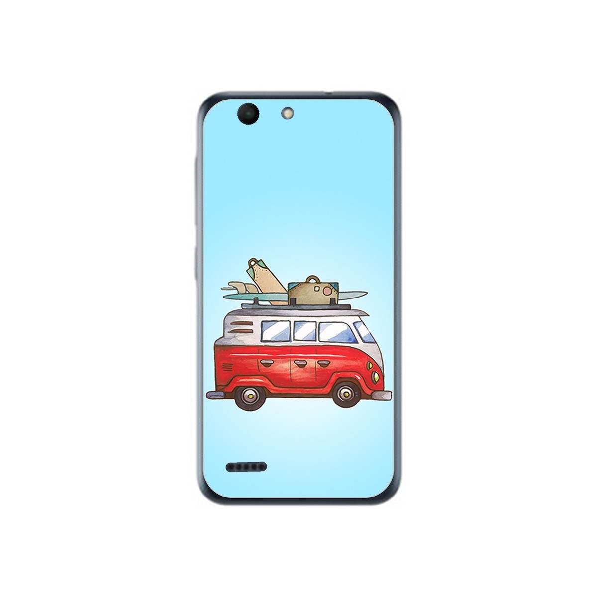 Funda Gel Tpu para Vodafone Smart E8 Diseño Furgoneta Dibujos