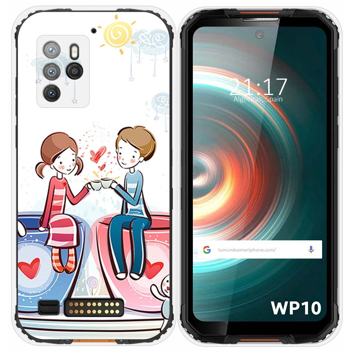 Funda Silicona para Oukitel WP10 diseño Café Dibujos