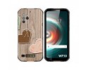 Funda Silicona para Oukitel WP10 diseño Corazones Madera Dibujos