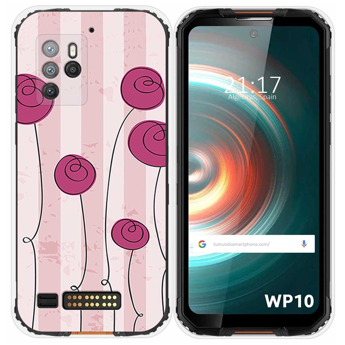 Funda Silicona para Oukitel WP10 diseño Flores Vintage Dibujos