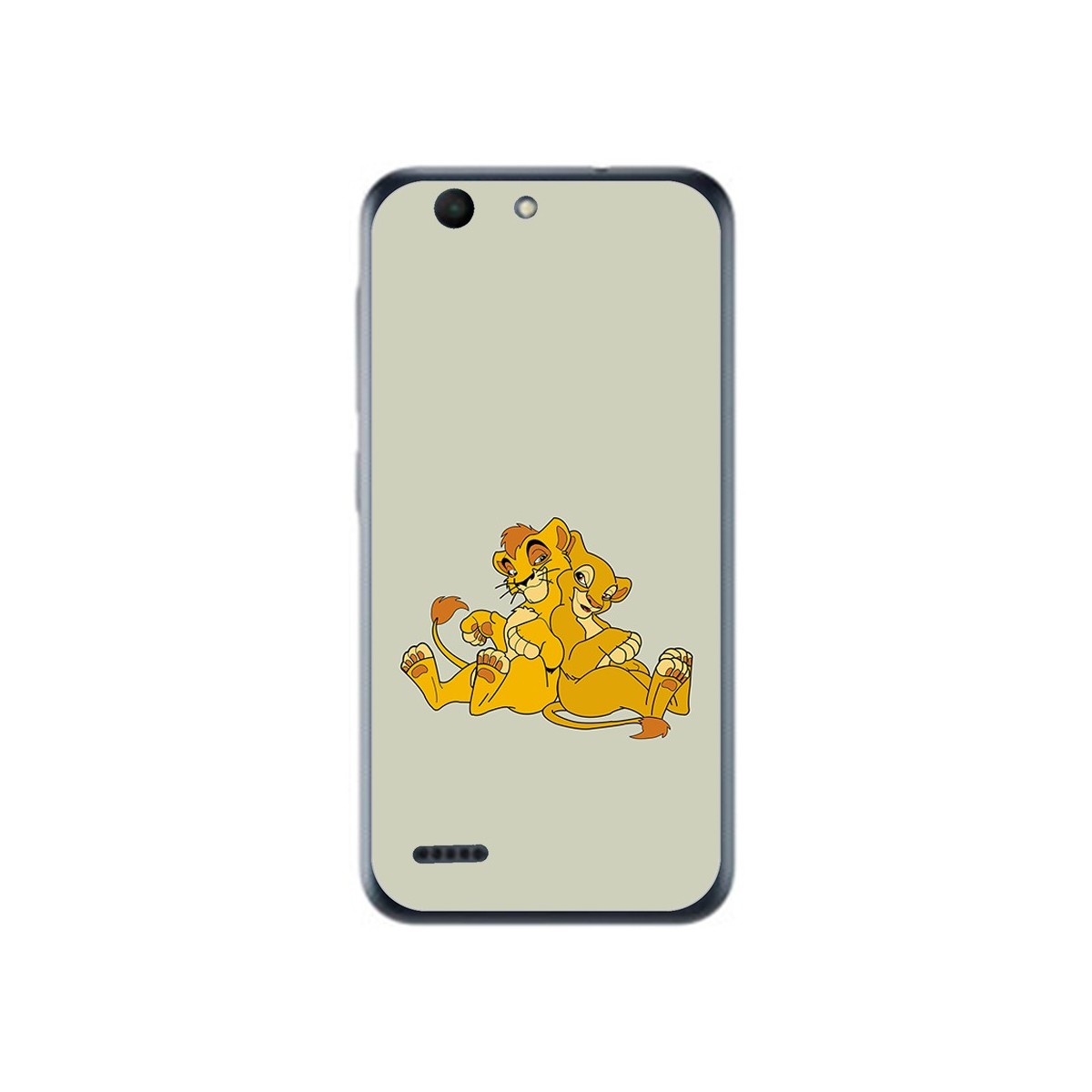 Funda Gel Tpu para Vodafone Smart E8 Diseño Leones Dibujos