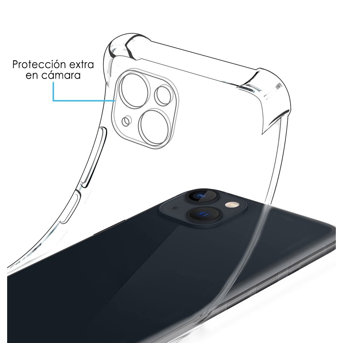 Funda Silicona Antigolpes Transparente complatible con Iphone 13 (6.1)