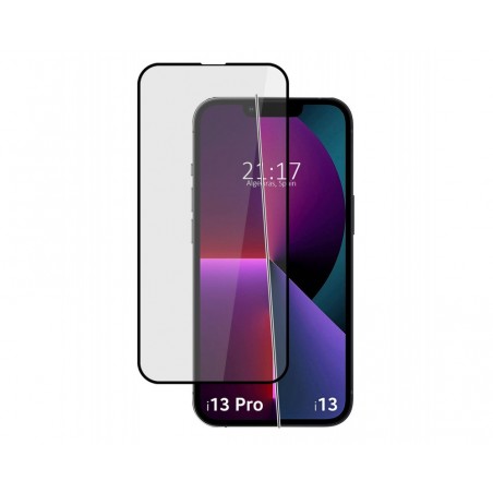 Protector Cristal Templado Completo 5D Full Glue Negro compatible con Iphone 13 / 13 Pro (6.1) Vidrio