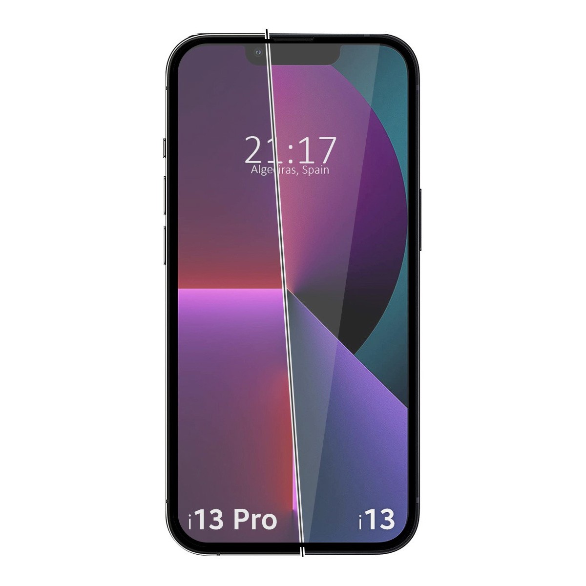 Protector Cristal Templado Completo 5D Full Glue Negro compatible con Iphone 13 / 13 Pro (6.1) Vidrio