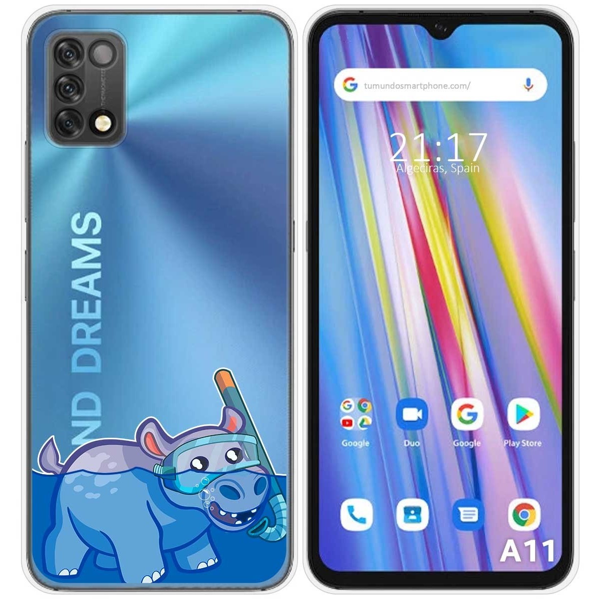 Funda Silicona Transparente para Umidigi A11 diseño Hipo Dibujos