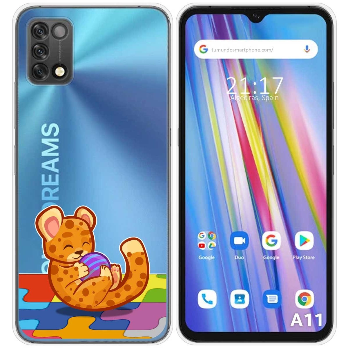 Funda Silicona Transparente para Umidigi A11 diseño Leopardo Dibujos