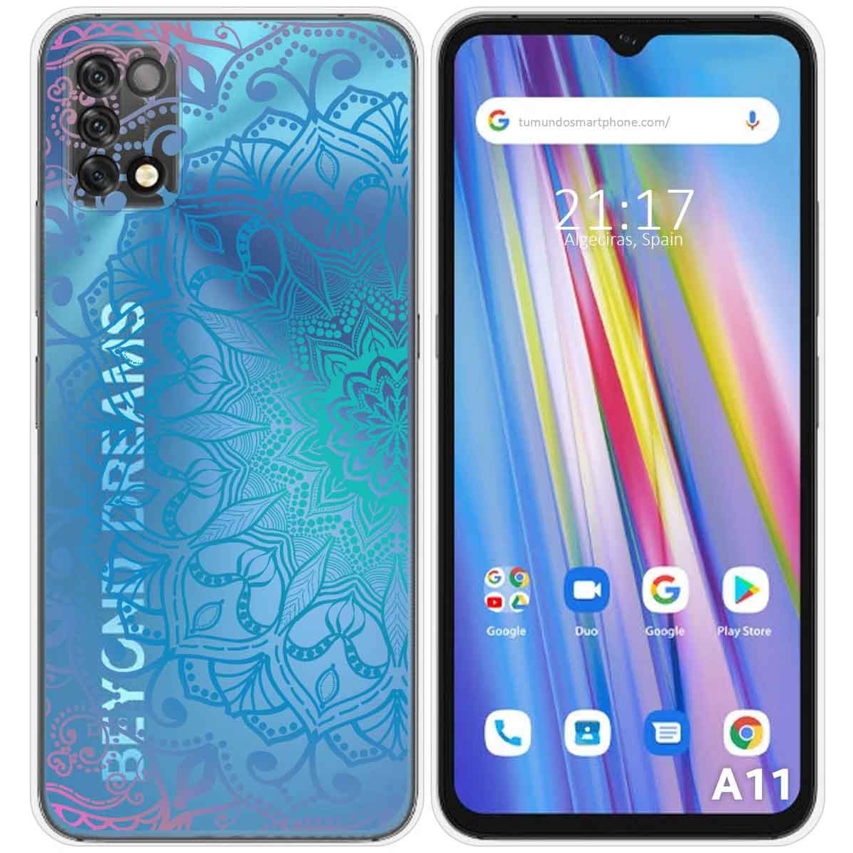 Funda Silicona Transparente para Umidigi A11 diseño Mandala Dibujos