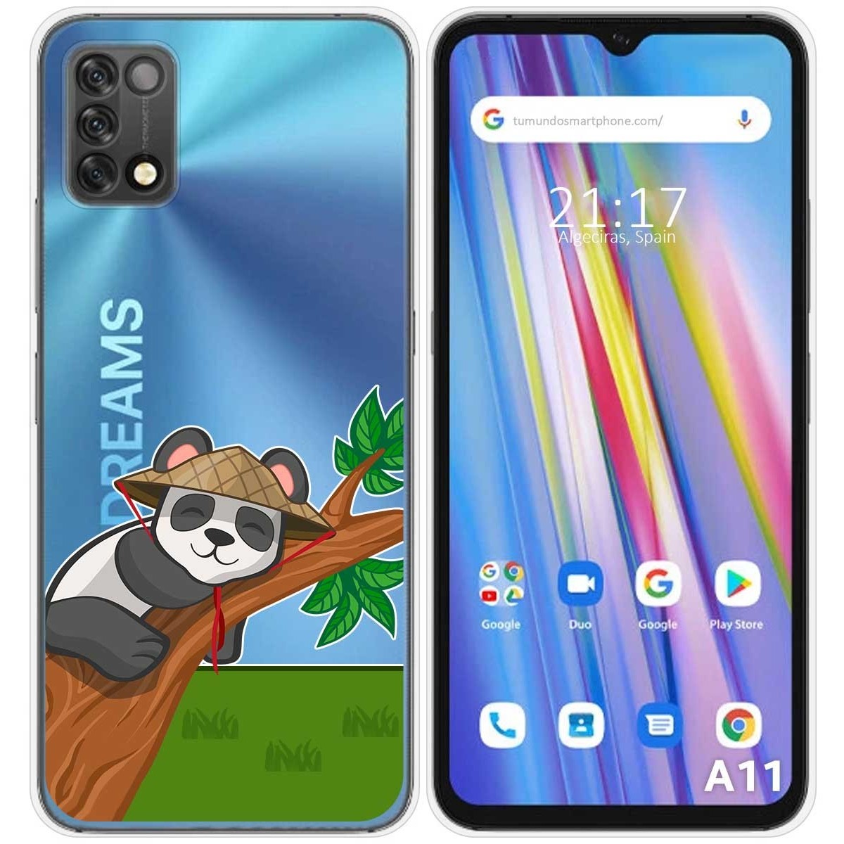 Funda Silicona Transparente para Umidigi A11 diseño Panda Dibujos