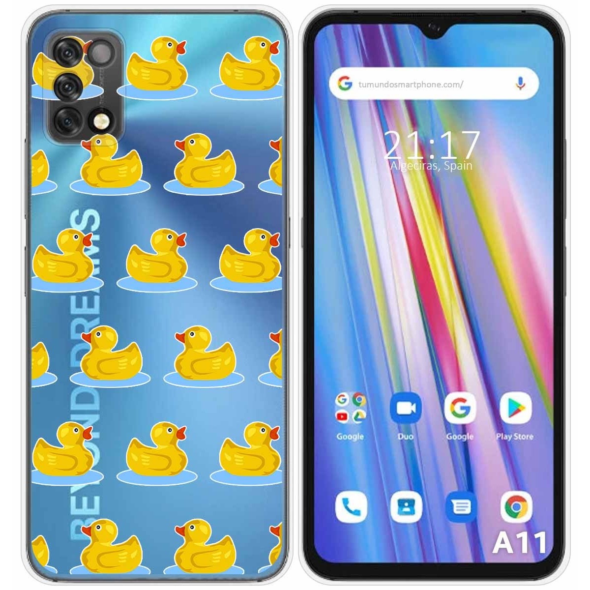 Funda Silicona Transparente para Umidigi A11 diseño Pato Dibujos
