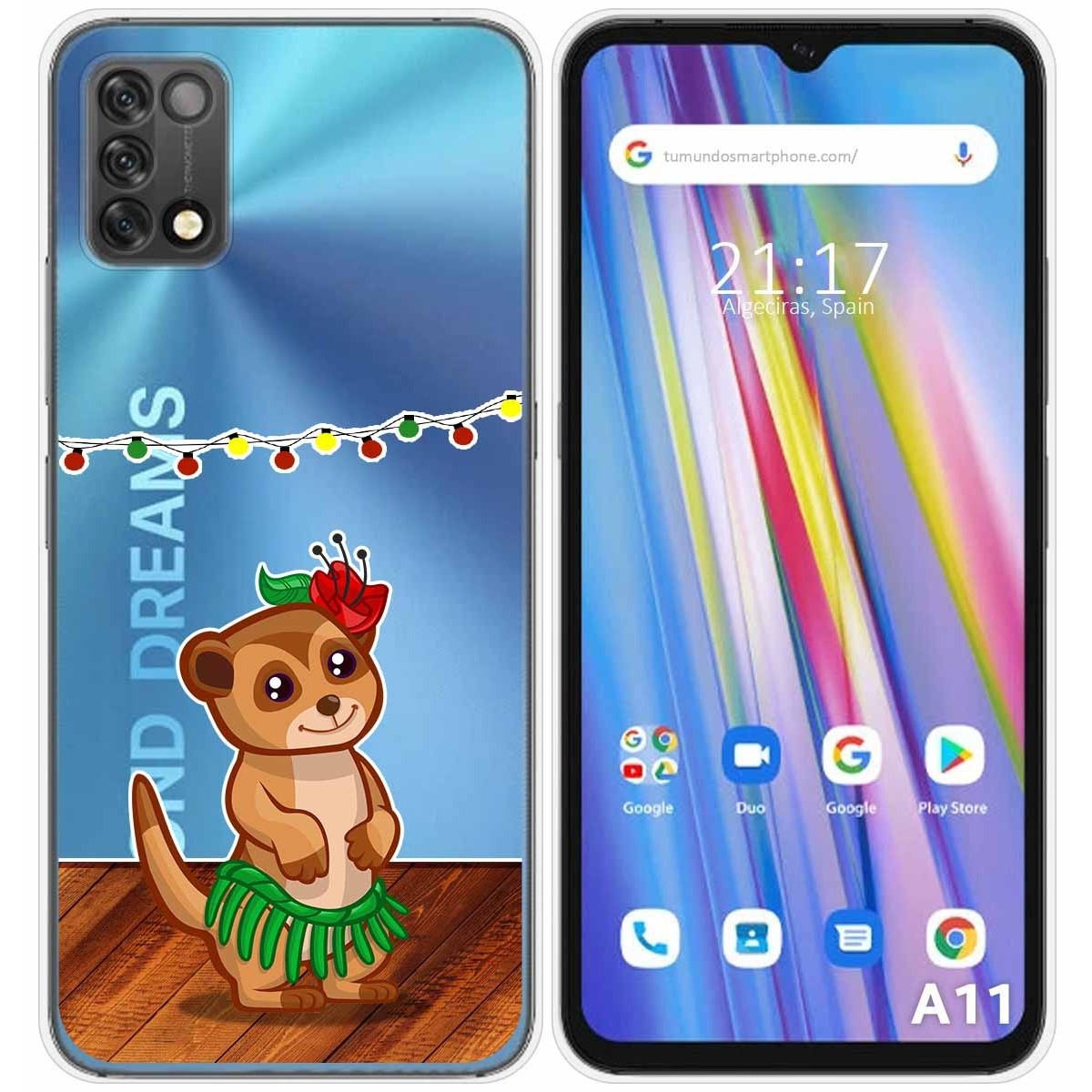 Funda Silicona Transparente para Umidigi A11 diseño Suricata Dibujos