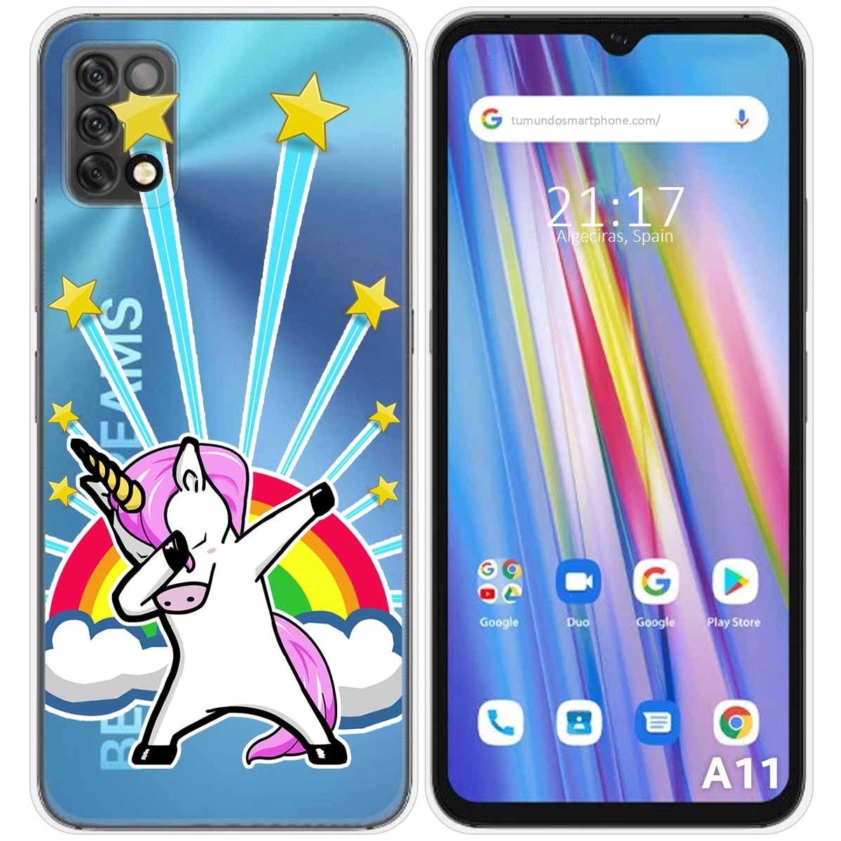 Funda Silicona Transparente para Umidigi A11 diseño Unicornio Dibujos