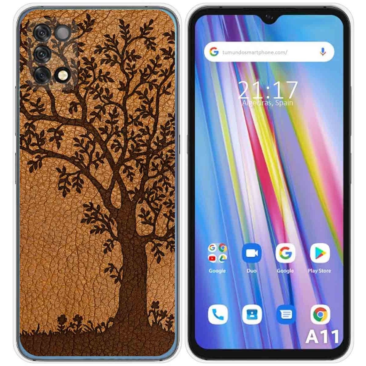 Funda Silicona para Umidigi A11 diseño Cuero 03 Dibujos