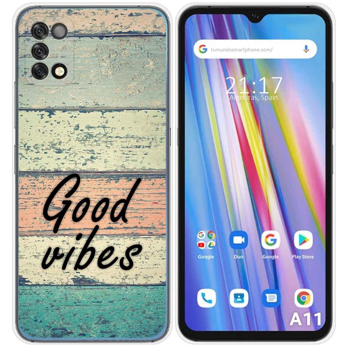Funda Silicona para Umidigi A11 diseño Madera 01 Dibujos
