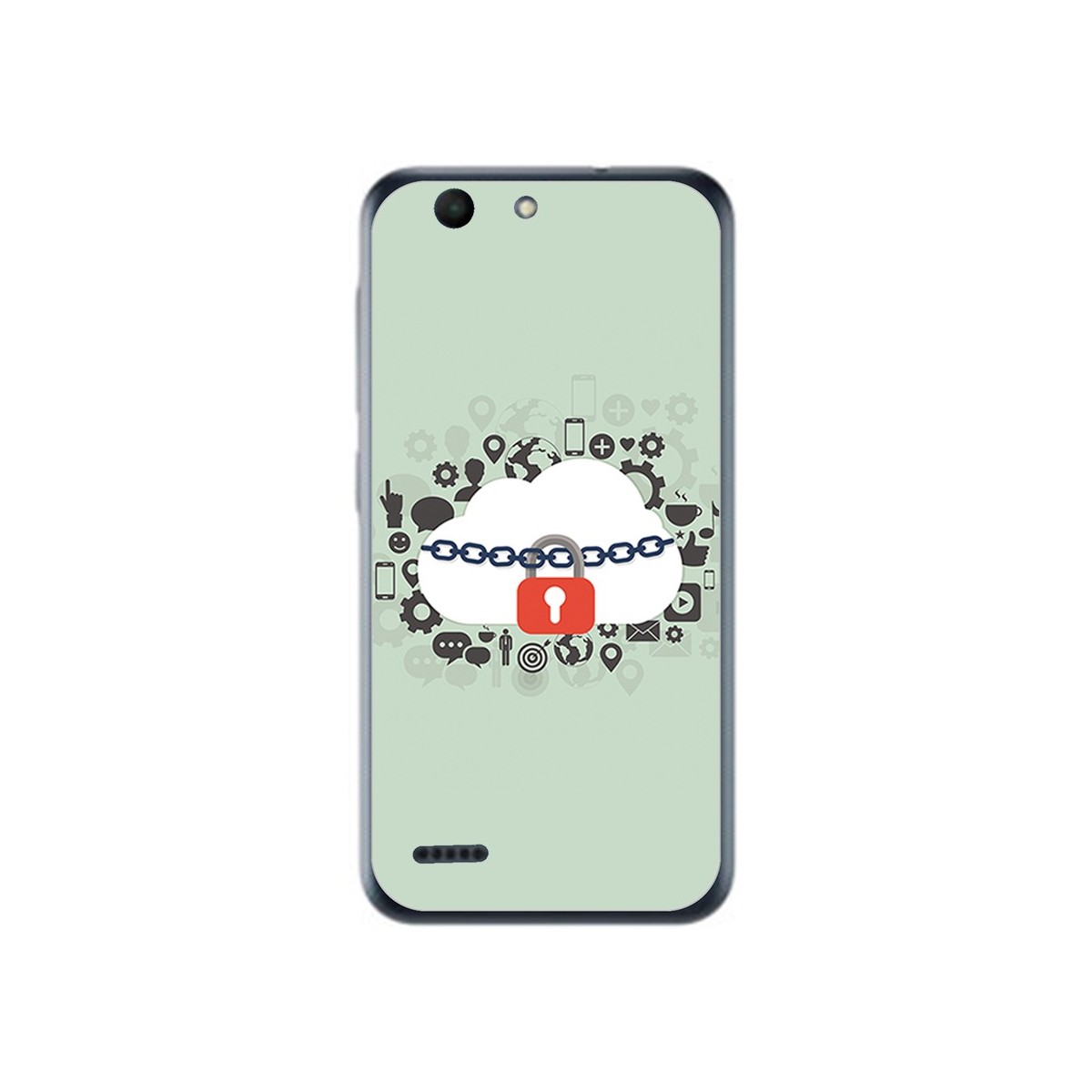 Funda Gel Tpu para Vodafone Smart E8 Diseño Nube Dibujos
