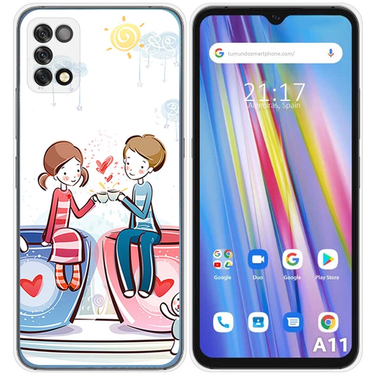 Funda Silicona para Umidigi A11 diseño Café Dibujos