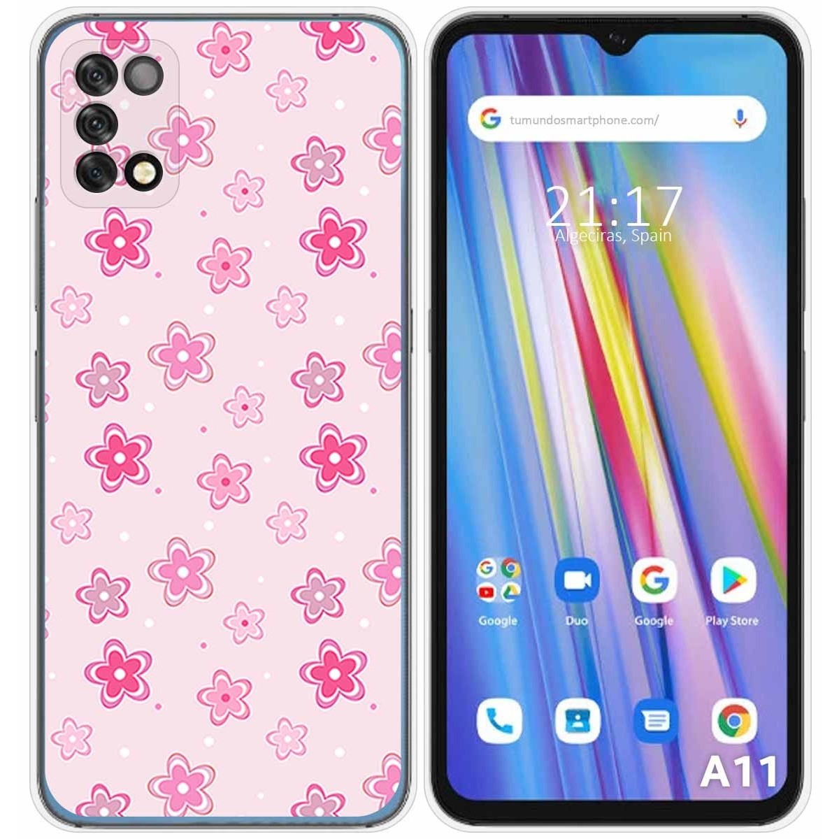 Funda Silicona para Umidigi A11 diseño Flores Dibujos
