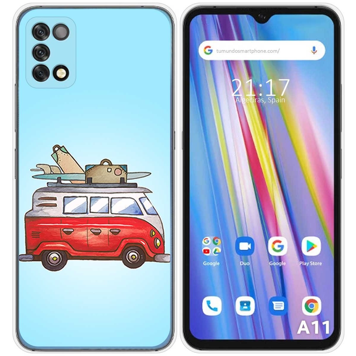Funda Silicona para Umidigi A11 diseño Furgoneta Dibujos