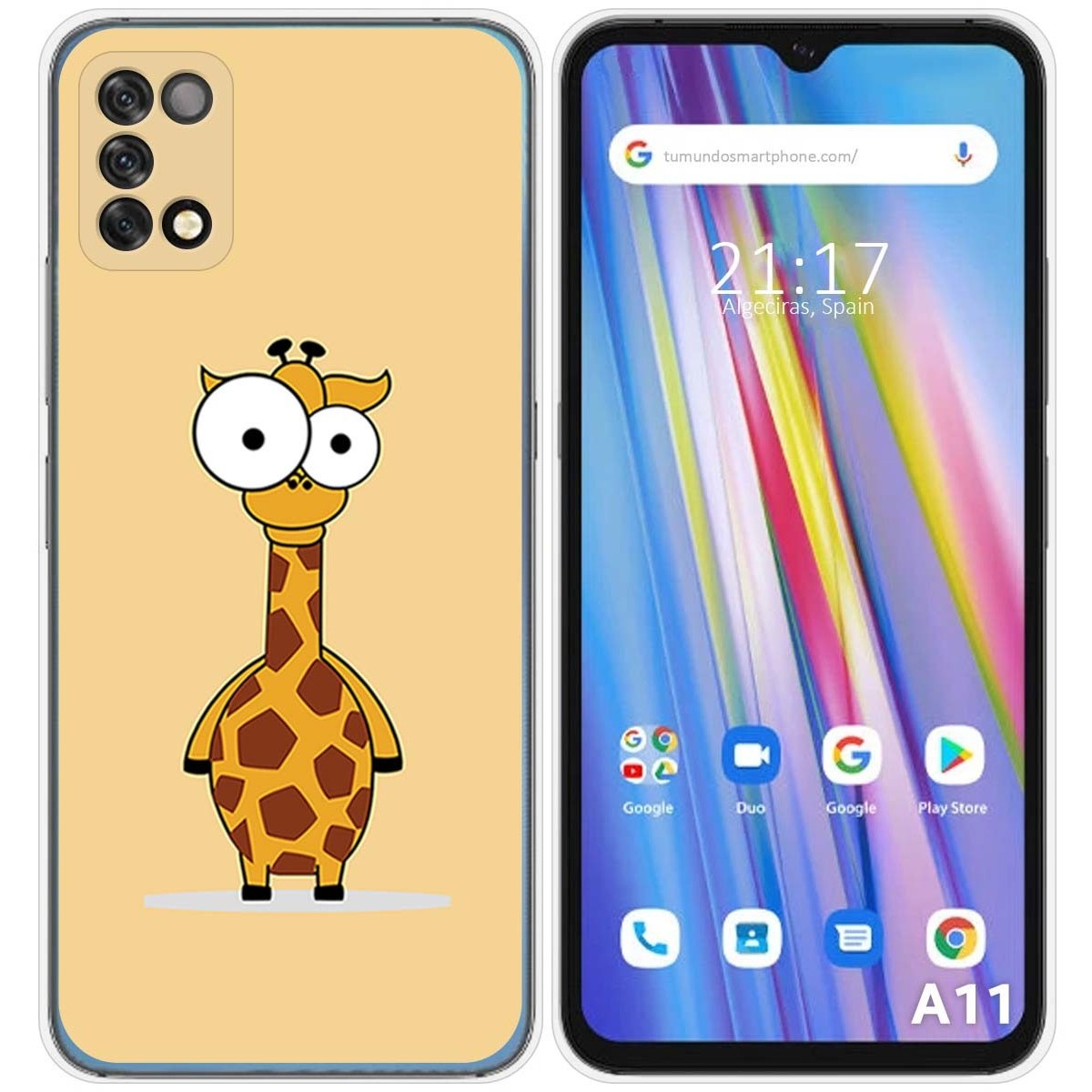 Funda Silicona para Umidigi A11 diseño Jirafa Dibujos