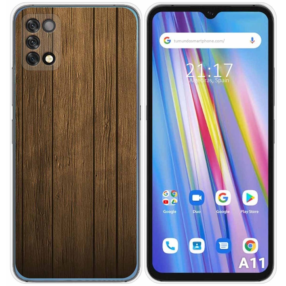Funda Silicona para Umidigi A11 diseño Madera Dibujos