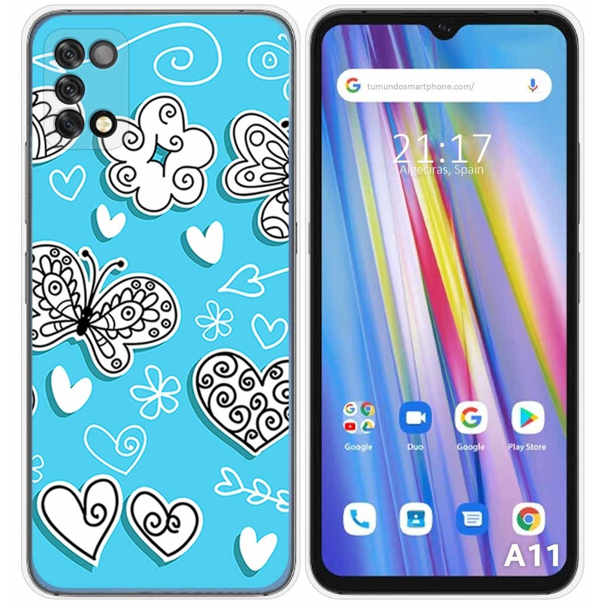 Funda Silicona para Umidigi A11 diseño Mariposas Dibujos