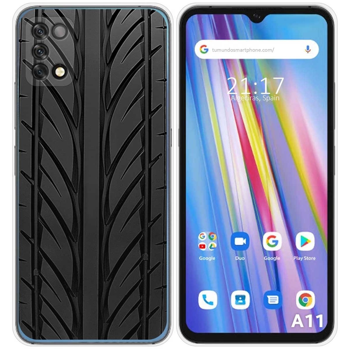 Funda Silicona para Umidigi A11 diseño Neumatico Dibujos
