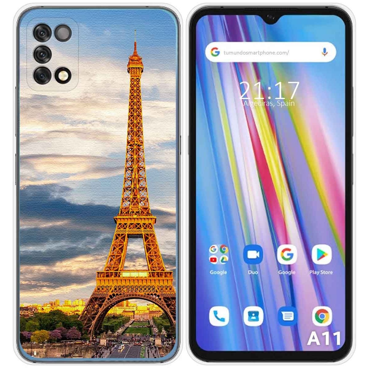 Funda Silicona para Umidigi A11 diseño Paris Dibujos