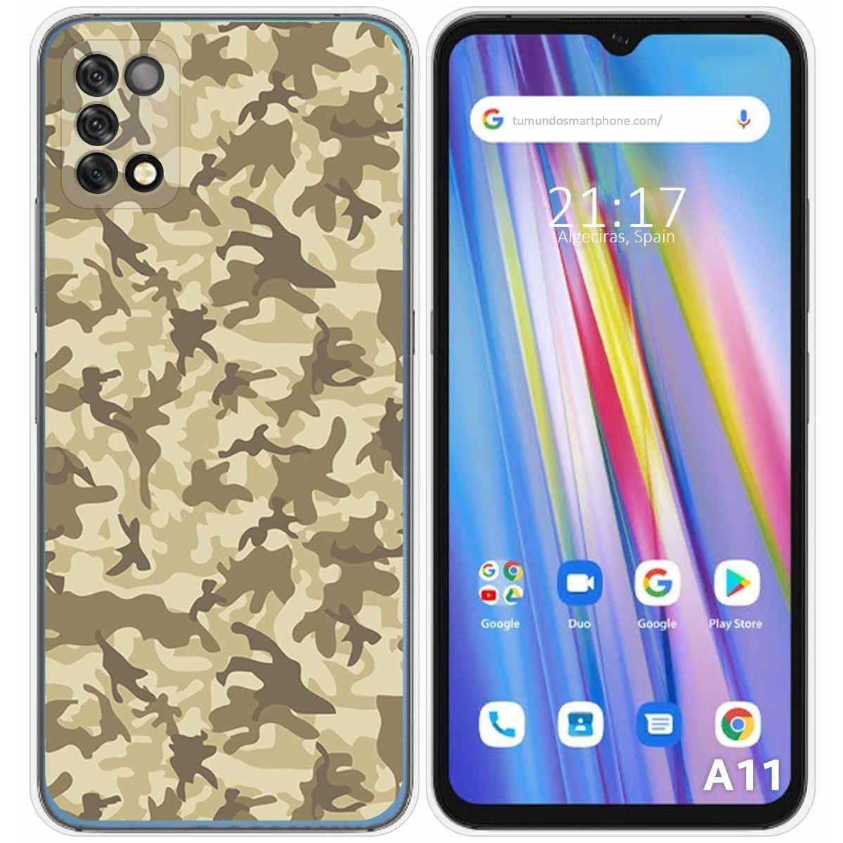 Funda Silicona para Umidigi A11 diseño Sand Camuflaje Dibujos