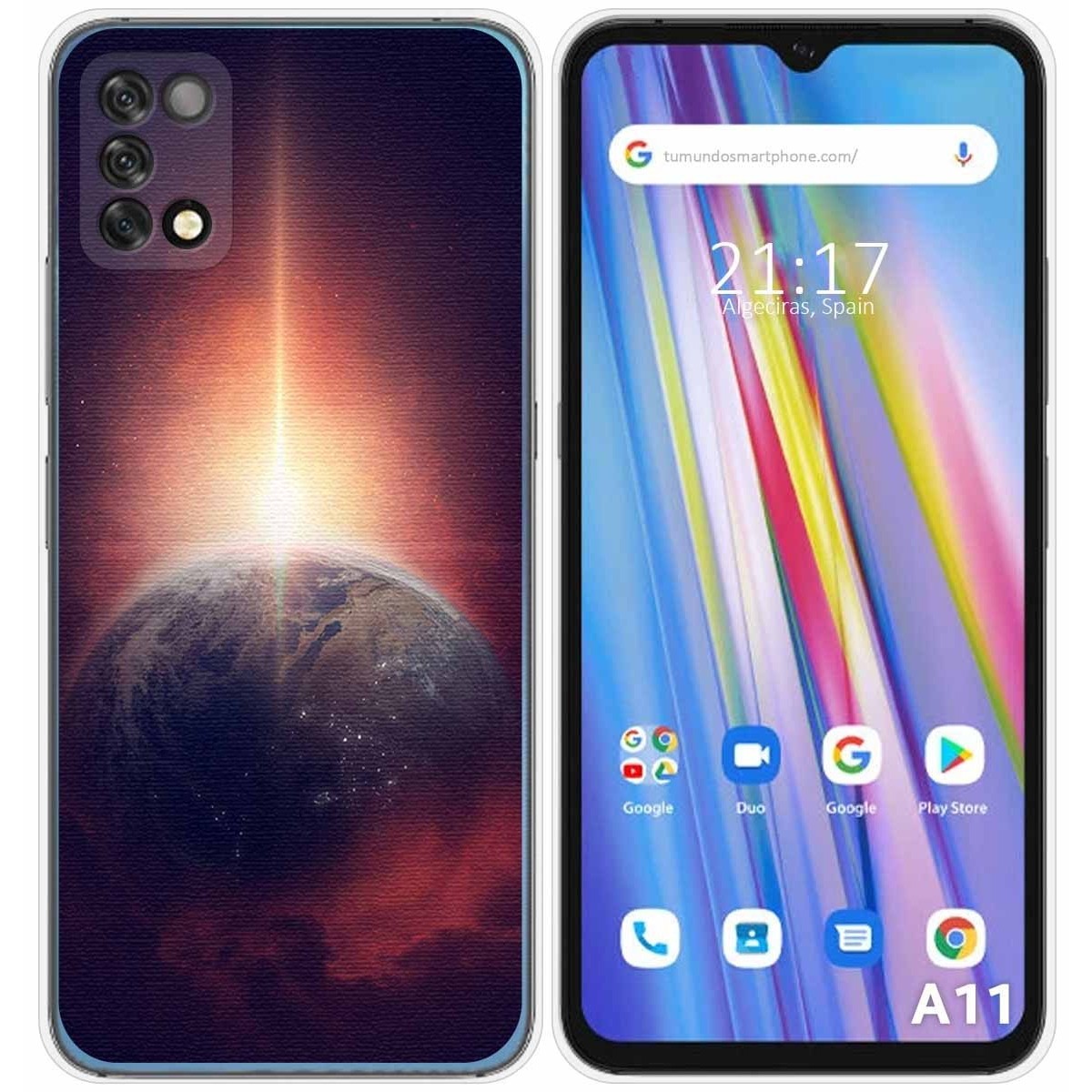 Funda Silicona para Umidigi A11 diseño Tierra Dibujos